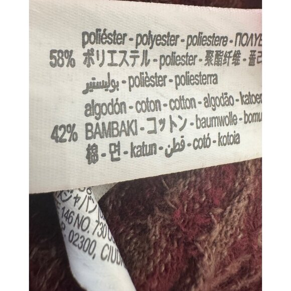 2/$30 Zara Large Burgundy Womens Striped Short Sleeve Polyester & Cotton - Picture 11 of 12